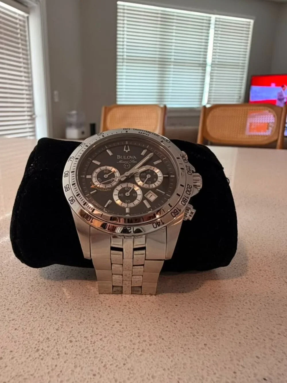 Bulova Marine Star Men's Watch Stainless Steel Excellent Condition